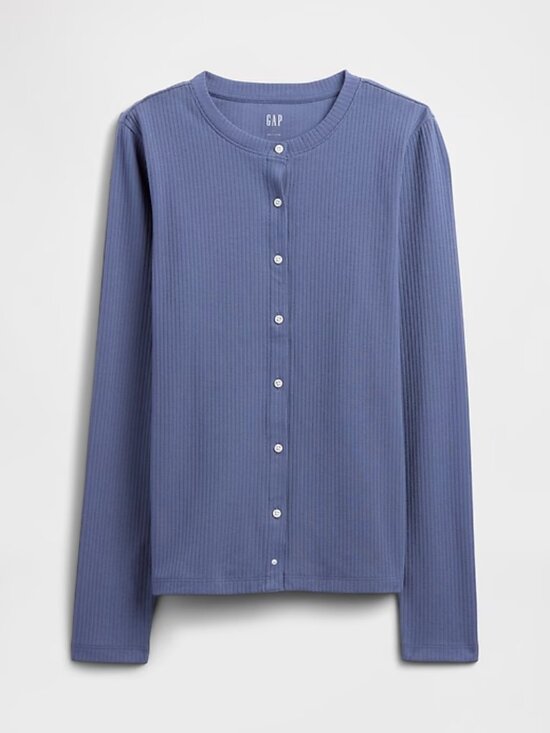 GAP Sweaters - NWT XL Blue Gap Ribbed Button-Up Top